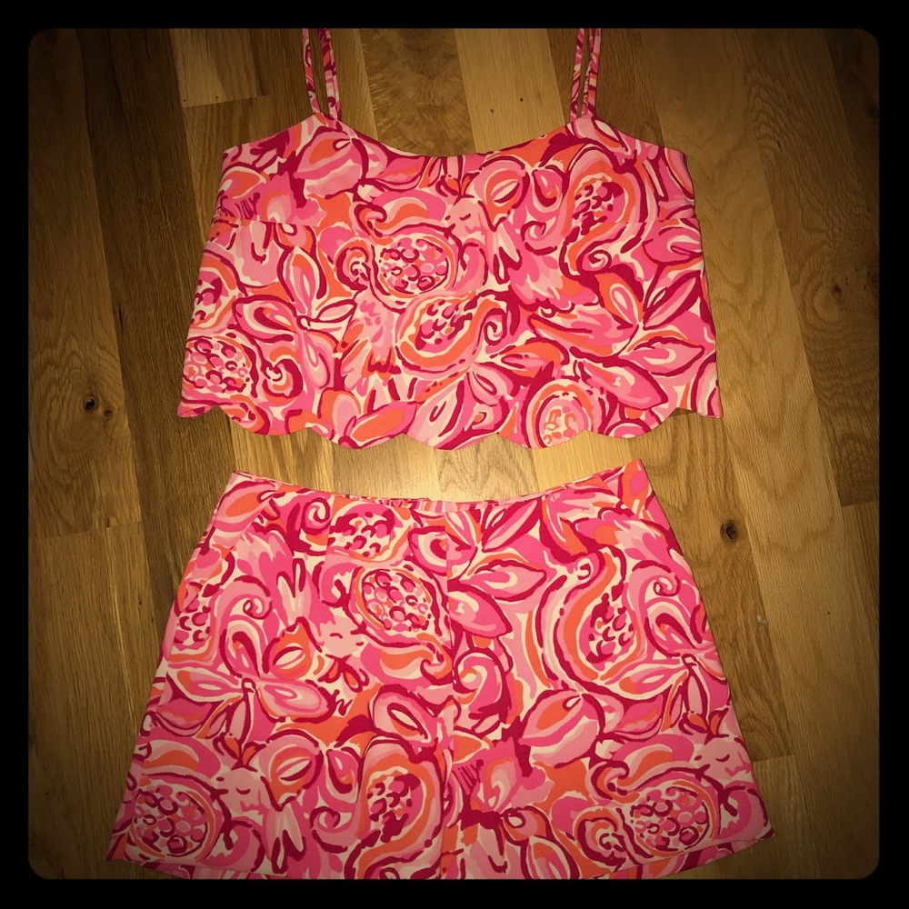 🆕Lilly Pulitzer Ivy Crop Top & Short Set Size: 2